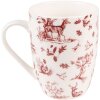 Clayre & Eef PFTMU Tasse 12x8x10 cm - 300 ml Beige - Rouge Tasse