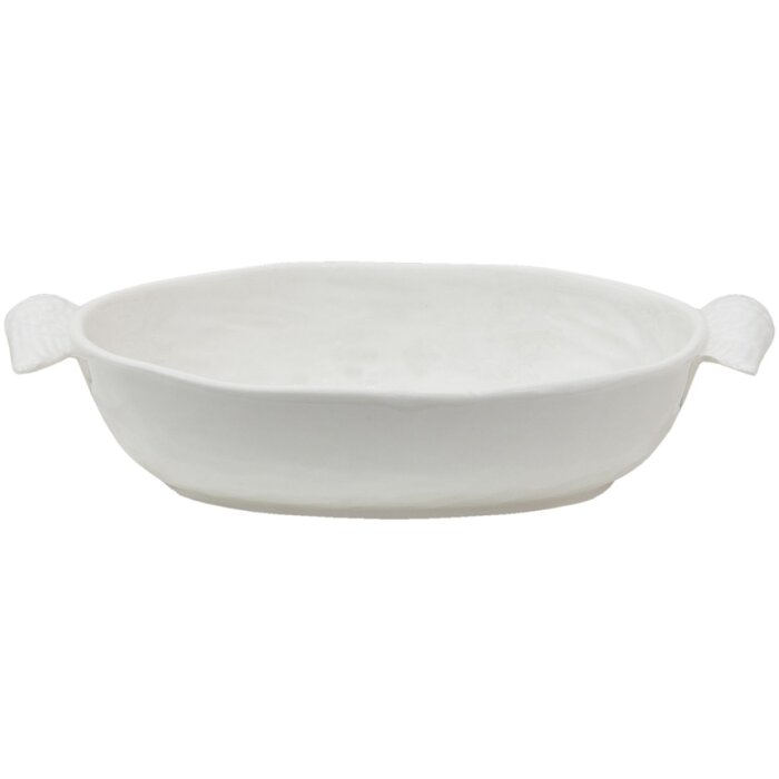 Clayre & Eef WINPSO plat ovale 26x14x5 cm blanc plat de service