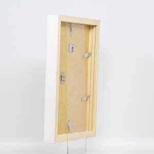 Cadre photo Effect en bois Profil 55 blanc 10,5x14,8 cm verre antireflet