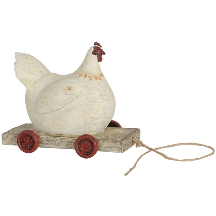 Clayre & Eef 6PR0032 Accessoires pour la maison Poulet 14x6x11 cm Blanc