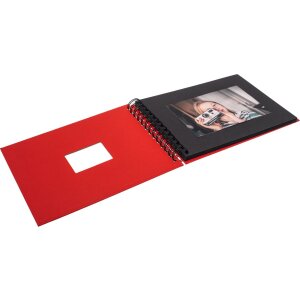 HNFD Album spirale BULDANA rouge 23x17 cm 40 pages noires