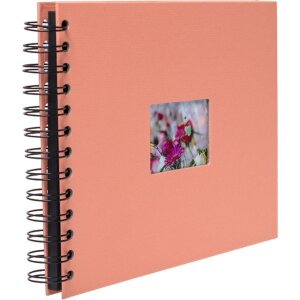 HNFD Album spirale BULDANA corail 23x17 cm 40 pages noires