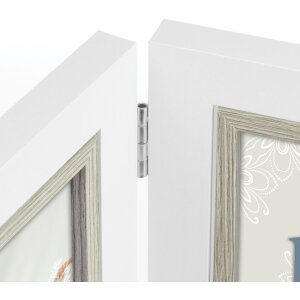 Cadre double en bois ZEP Sion blanc 2 photos 15x20 cm (38,5x24 cm)