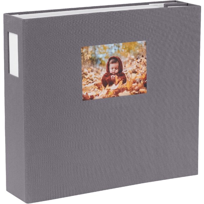 HNFD Album photo Lona gris lin 1000 photos 34.5x33 cm 168 pages blanches