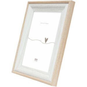 Cadre en bois Deknudt S68VG1 blanc-naturel 30x45 cm