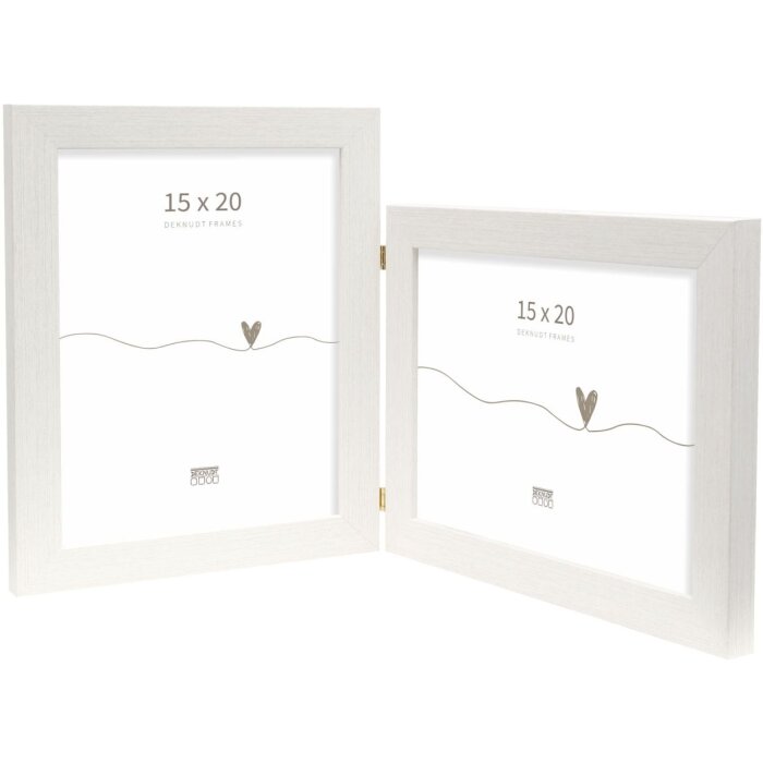 Cadre double Deknudt en plastique S41VF1 blanc 2 photos 15x20 cm