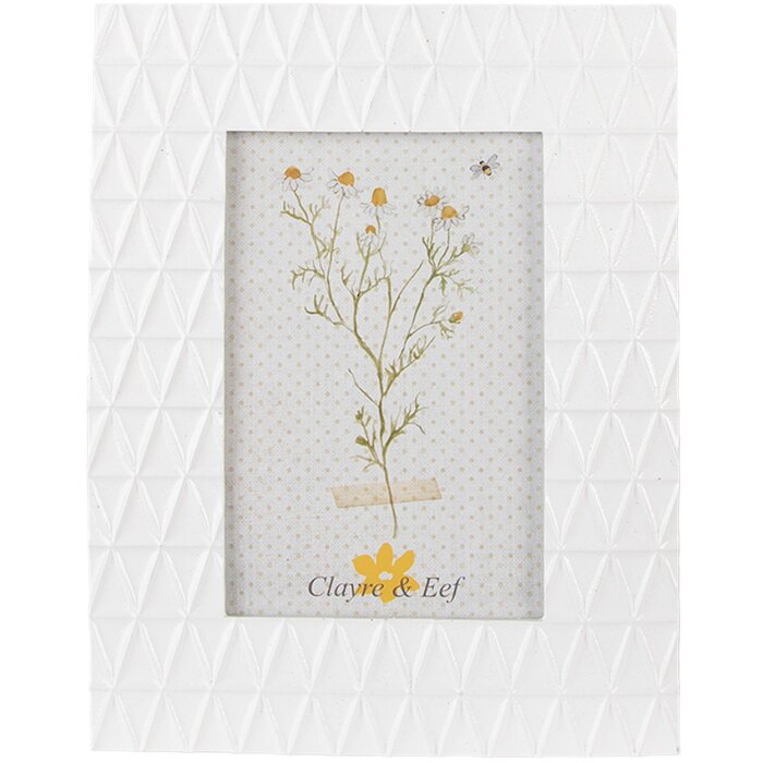 Clayre & Eef 2F1013 Cadre photo 17x1x22 cm - 10x15 cm blanc