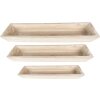 Clayre & Eef 5H0559 Plat de service (set de 3) 70x20x9 - 66x15x7 - 61x11x6 cm Marron