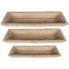 Clayre & Eef 5H0559CH Plats de service 70x20x9 - 66x15x7 - 61x11x6 cm Marron