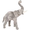 Clayre & Eef 65181M Décoration Eléphant 30 cm Blanc - Noir