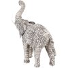 Clayre & Eef 65181M Décoration Eléphant 30 cm Blanc - Noir