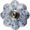 Clayre & Eef 65198 Bouton de porte Ø 4x4 cm Bleu - Blanc