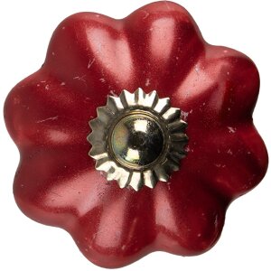 Clayre & Eef 65204 Bouton de porte Ø 4x4 cm Rouge