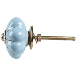 Clayre & Eef 65208 Bouton de porte Ø 4x4 cm Bleu - Doré