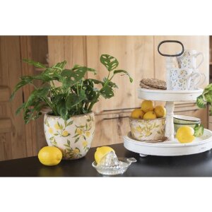 Clayre & Eef 6CE1532L Décoration Pot de fleurs Ø 17x16 cm Jaune