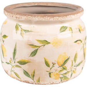 Clayre & Eef 6CE1535L Décoration Pot de fleurs Ø 20x15 cm Jaune