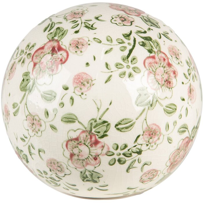 Clayre & Eef 6CE1564S Décoration Boule Ø 9x8 cm Rose - Beige