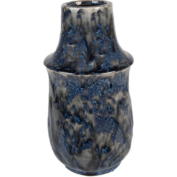 Clayre & Eef 6CE1571M Décoration Vase Ø 13x25 cm Bleu