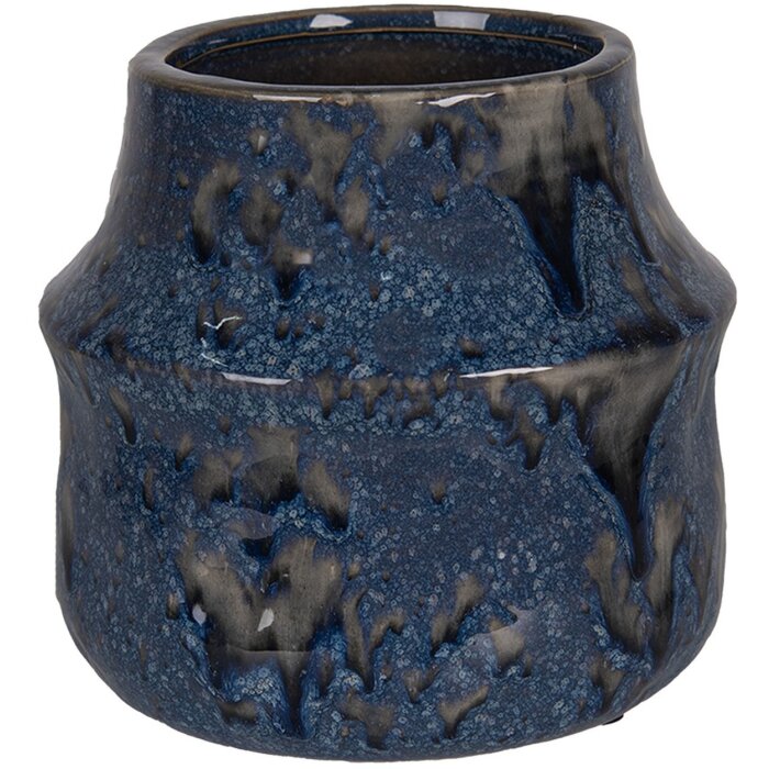 Clayre & Eef 6CE1573M Décoration Pot de fleurs Ø 15x13 cm Bleu