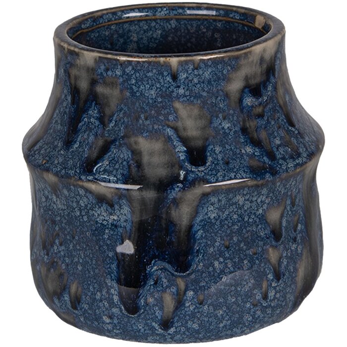 Clayre & Eef 6CE1573S Décoration Pot de fleurs Ø 12x11 cm Bleu