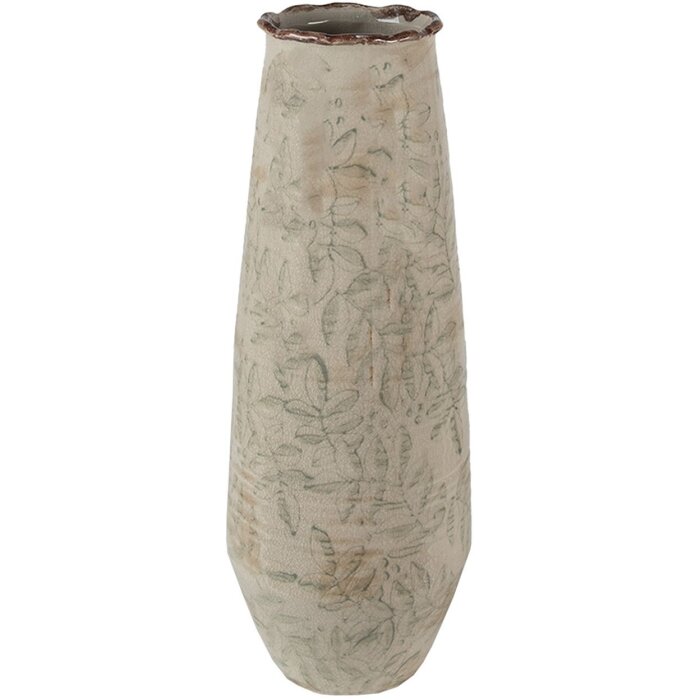 Clayre & Eef 6CE1576L Décoration Vase Ø 14x40 cm Vert - Beige