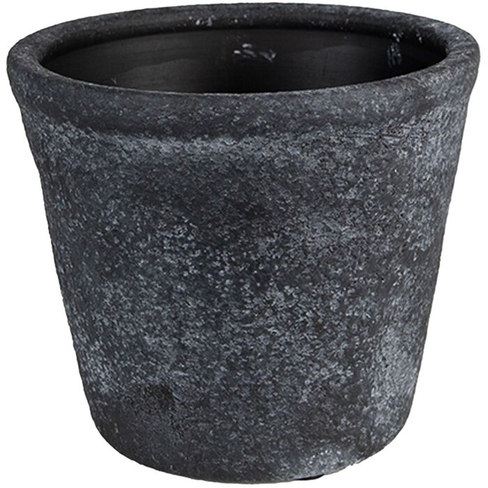 Clayre & Eef 6CE1579M Décoration Pot de fleurs Ø 12x10 cm Gris