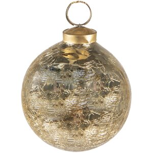 Clayre & Eef 6GL3845 Boule de Noël Ø 9x10 cm Couleur or