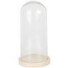 Clayre & Eef 6GL4039 Cloche en verre Ø 13x26 cm Brun Rond