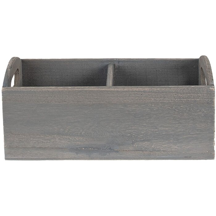 Clayre & Eef 6H1997G Récipient avec compartiments 30x15x13 cm Gris Rectangle