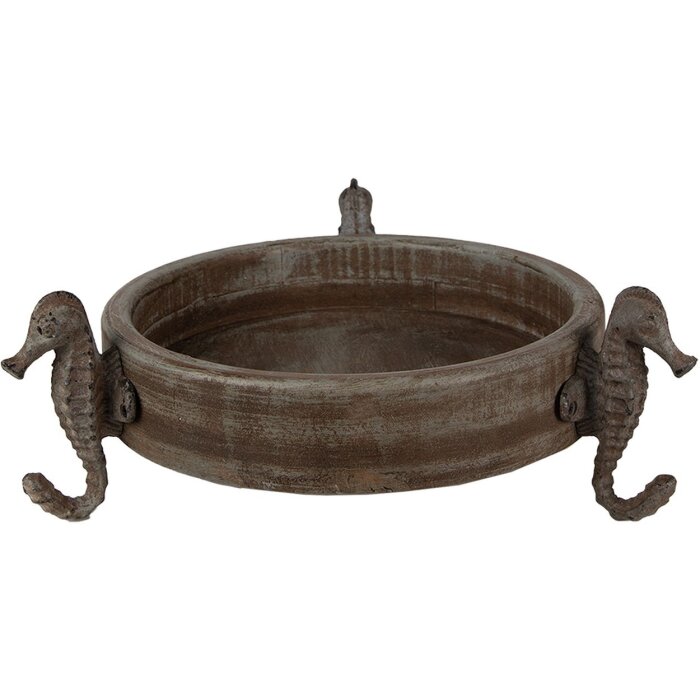 Clayre & Eef 6H2181 Coupe décorative Ø 33x13 cm Marron - Gris Rond