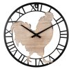 Clayre & Eef 6KL0786 Horloge murale Ø 50x4 cm - 1xAA brun - noir