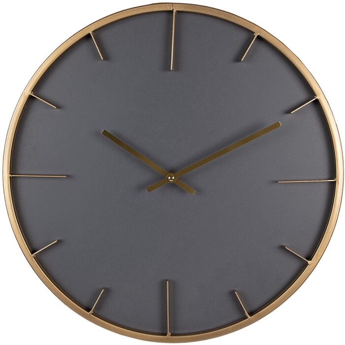 Clayre & Eef 6KL0795 Horloge murale Ø 45x4 cm - 1xAA Gris