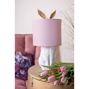 Clayre & Eef 6LMC0013WP Lampe de table Ø 20x43 cm E27-max 1x60W blanc - rose