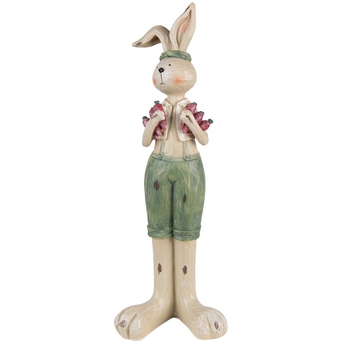 Clayre & Eef 6PR3607 Décoration Lapin 11x10x33 cm Vert