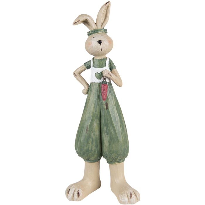 Clayre & Eef 6PR3608 Décoration Lapin 11x10x33 cm Vert