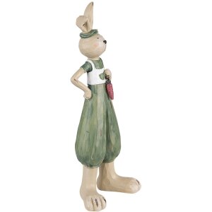 Clayre & Eef 6PR3608 Décoration Lapin 11x10x33 cm Vert