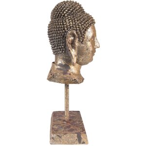 Clayre & Eef 6PR3619 Décoration Tête de Bouddha 13x9x25 cm Doré