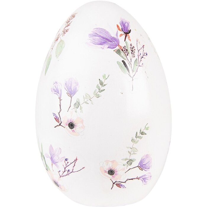 Clayre & Eef 6PR3629 Décoration Oeuf 11x11x17 cm Blanc - Violet