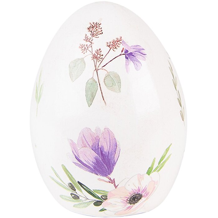 Clayre & Eef 6PR3630 Décoration Oeuf 7x7x10 cm Blanc - Violet