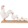 Clayre & Eef 6PR3828 Décoration Evolution Poulet 34x8x21 cm Blanc - Marron