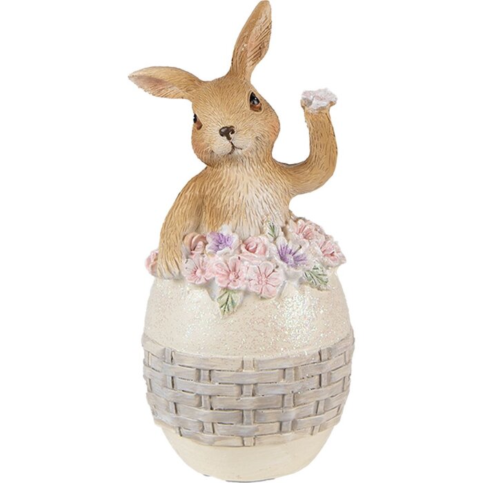 Clayre & Eef 6PR3832 Décoration Lapin 6x6x13 cm Beige - Marron