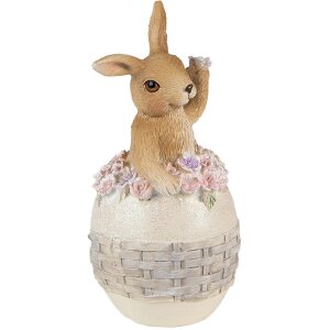 Clayre & Eef 6PR3832 Décoration Lapin 6x6x13 cm Beige - Marron