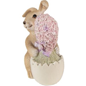 Clayre & Eef 6PR3833 Décoration Lapin 11x6x12 cm Marron - Rose