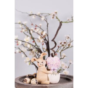 Clayre & Eef 6PR3833 Décoration Lapin 11x6x12 cm Marron - Rose