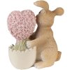 Clayre & Eef 6PR3833 Décoration Lapin 11x6x12 cm Marron - Rose