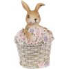 Clayre & Eef 6PR3834 Décoration Lapin 7x6x11 cm Marron - Rose