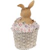 Clayre & Eef 6PR3834 Décoration Lapin 7x6x11 cm Marron - Rose