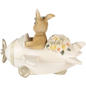 Clayre & Eef 6PR3838 Décoration Lapin 15x11x12 cm Beige - Marron