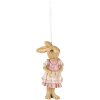 Clayre & Eef 6PR3840 Décoration Pendentif Lapin 4x4x11 cm Rose