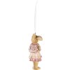 Clayre & Eef 6PR3840 Décoration Pendentif Lapin 4x4x11 cm Rose